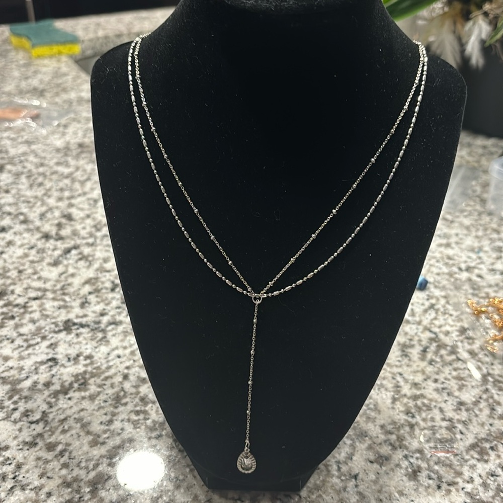 Beautiful Double Layer Sterling Silver Necklace